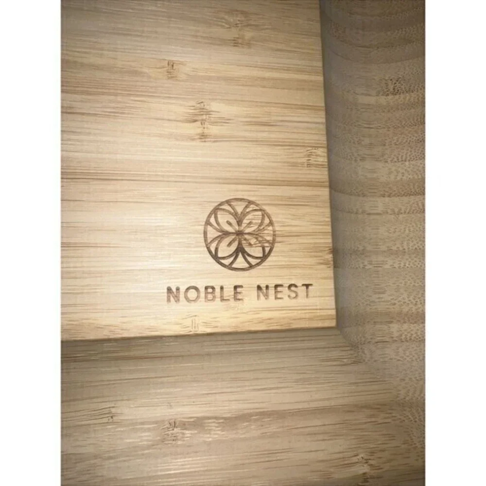 🔥 Bamboo Cheese Board & Knife Set; Noble Nest Charcuterie Board-NWOB‎